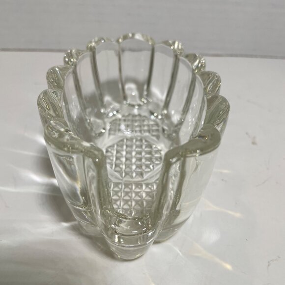 Set Of 6 Vintage Glass Oval Utensil Serving Dishes with Scalloped Edges & Textur - Picture 7 of 13